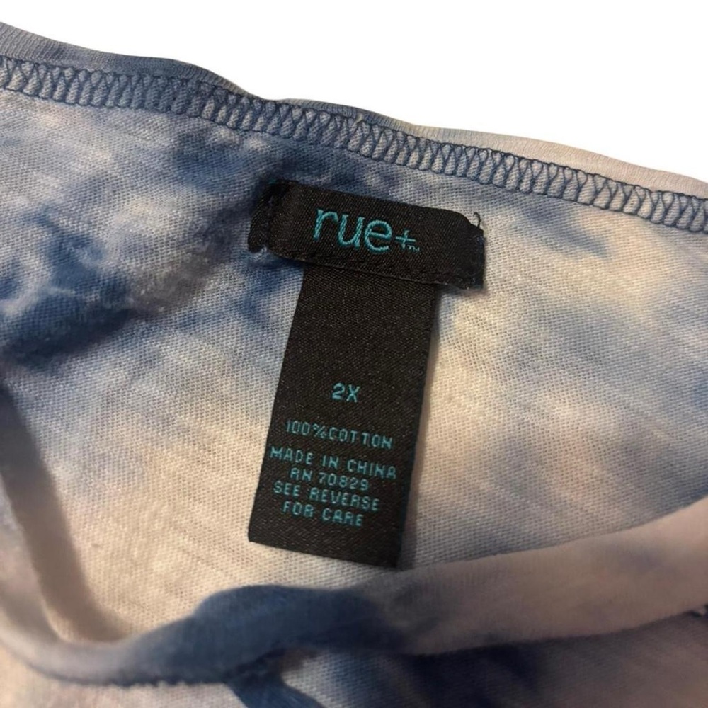 Rue21 Blue and White Tie-Dye Top